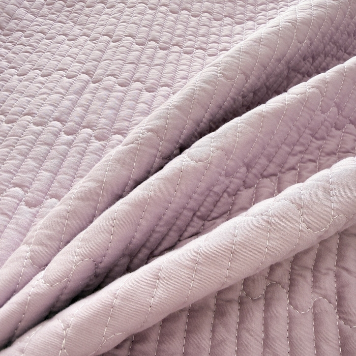 91家纺网 家纺一手货源 找家纺 雅萱家纺 2026新款双面全棉高温砂洗床盖系列 浅灰紫