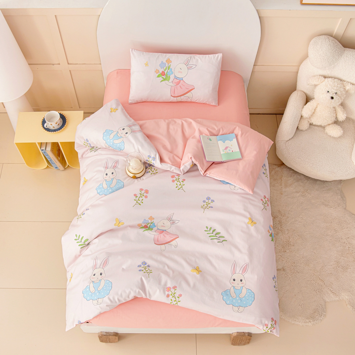 91家纺网 家纺一手货源 找家纺 （总）御棉坊 2026新款A类全棉纯棉40S数码印花幼儿园入园三件套被子宝宝午睡被芯六件套