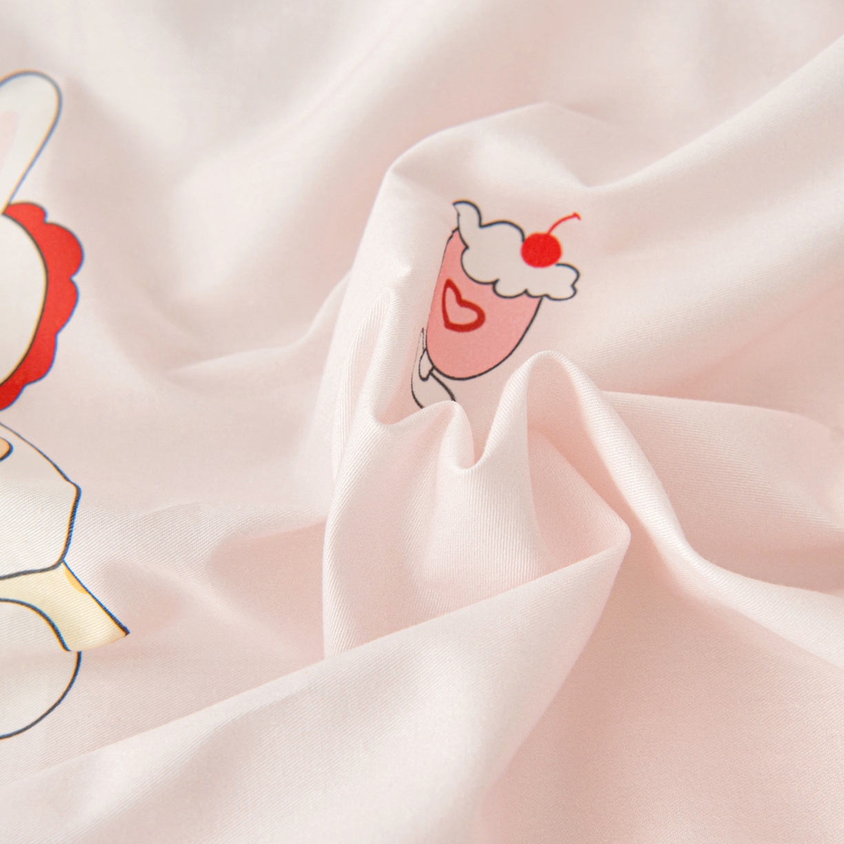 91家纺网 家纺一手货源 找家纺 御棉坊 2026新款A类全棉纯棉40S数码印花幼儿园入园三件套被子宝宝午睡被芯六件套 冰激凌小兔