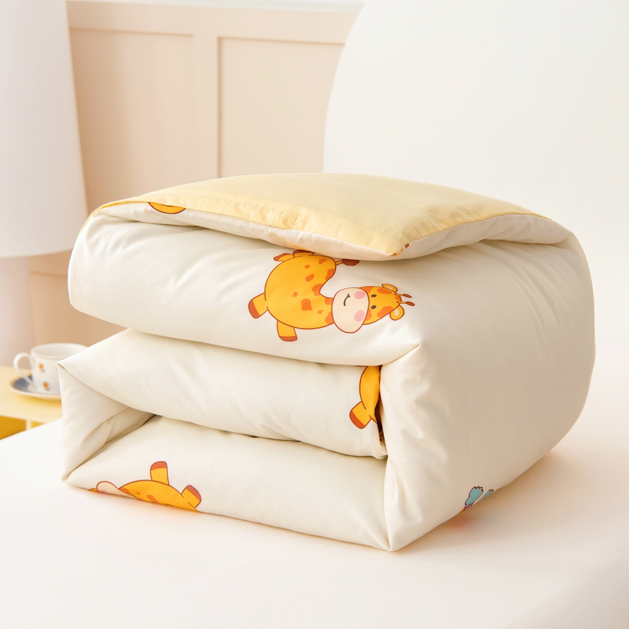 91家纺网 家纺一手货源 找家纺 御棉坊 2026新款A类全棉纯棉40S数码印花幼儿园入园三件套被子宝宝午睡被芯六件套 小鹿宝宝