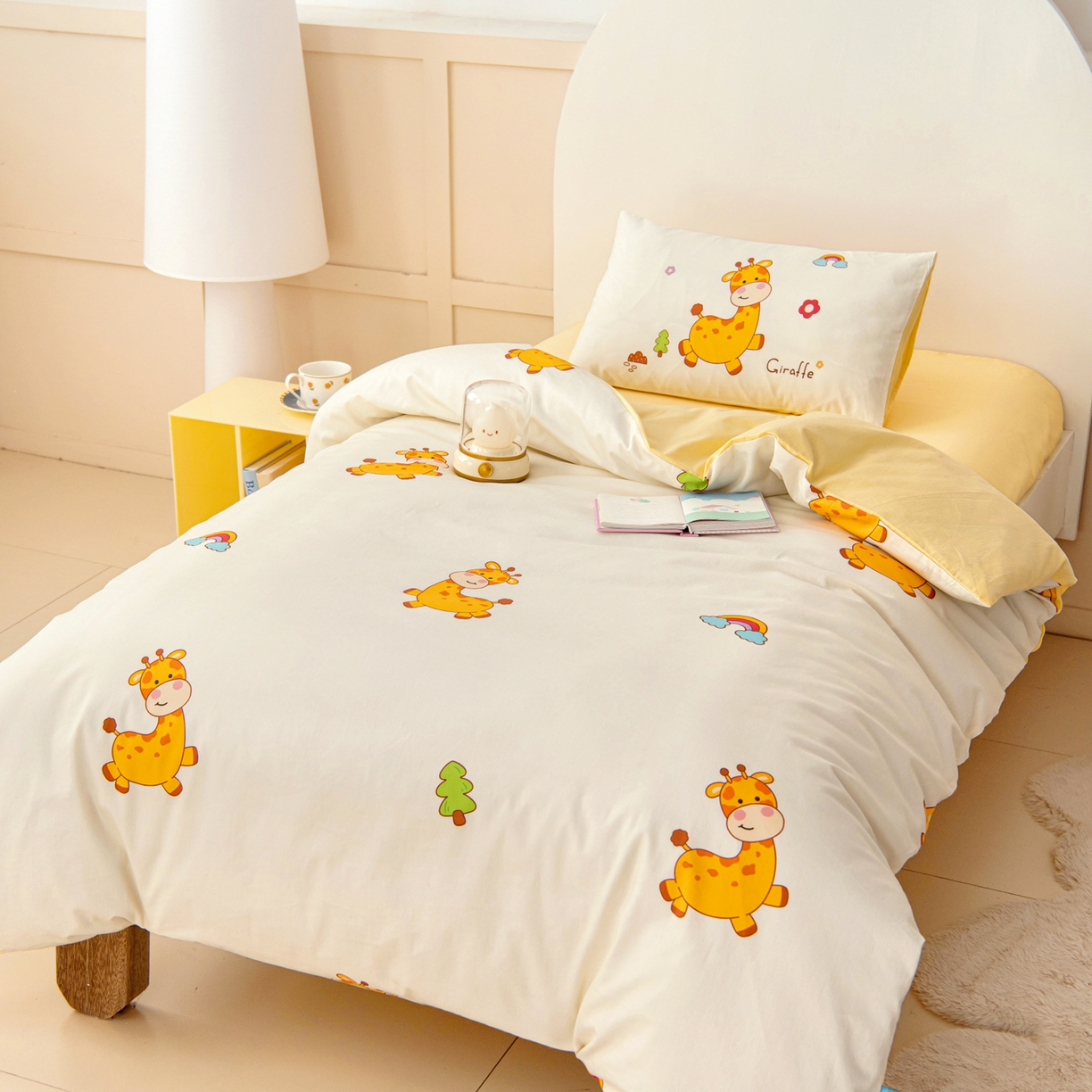 91家纺网 家纺一手货源 找家纺 御棉坊 2026新款A类全棉纯棉40S数码印花幼儿园入园三件套被子宝宝午睡被芯六件套 小鹿宝宝