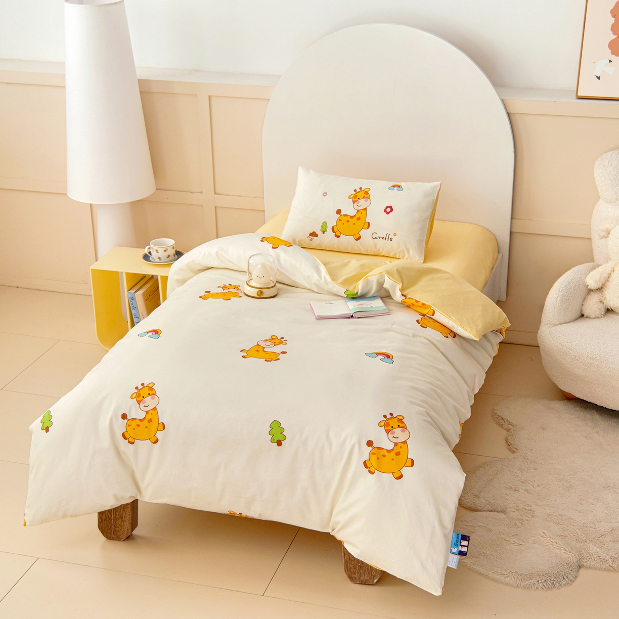 91家纺网 家纺一手货源 找家纺 御棉坊 2026新款A类全棉纯棉40S数码印花幼儿园入园三件套被子宝宝午睡被芯六件套 小鹿宝宝