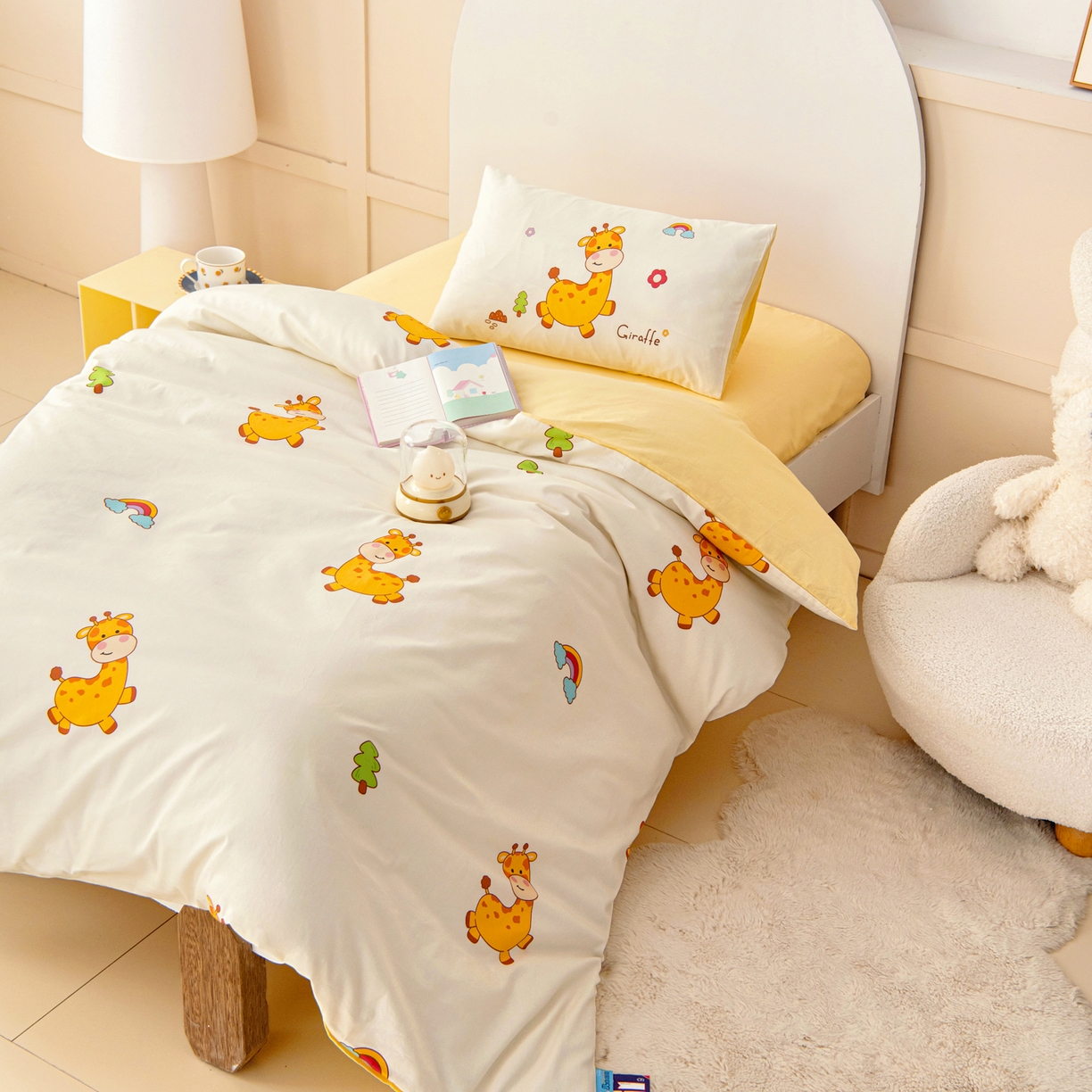 91家纺网 家纺一手货源 找家纺 御棉坊 2026新款A类全棉纯棉40S数码印花幼儿园入园三件套被子宝宝午睡被芯六件套 小鹿宝宝