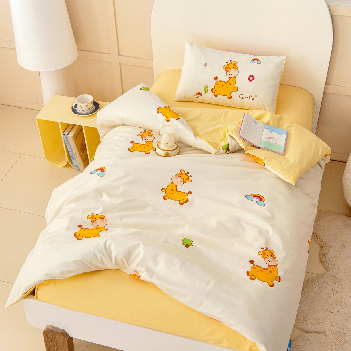 91家纺网 家纺一手货源 找家纺 御棉坊 2026新款A类全棉纯棉40S数码印花幼儿园入园三件套被子宝宝午睡被芯六件套 小鹿宝宝