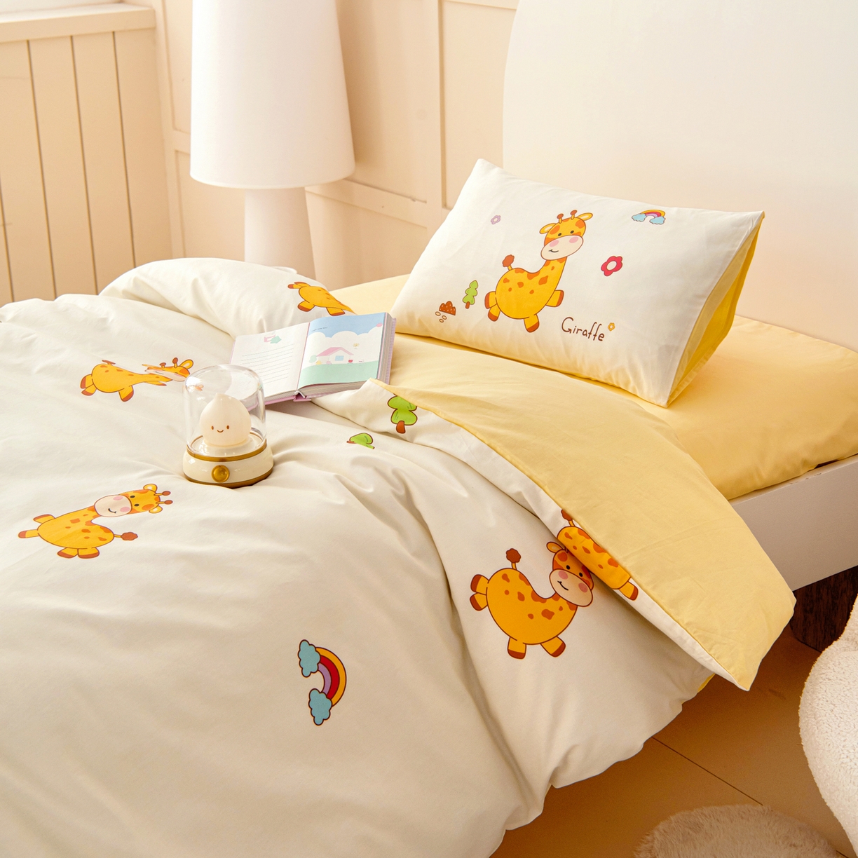 91家纺网 家纺一手货源 找家纺 御棉坊 2026新款A类全棉纯棉40S数码印花幼儿园入园三件套被子宝宝午睡被芯六件套 小鹿宝宝