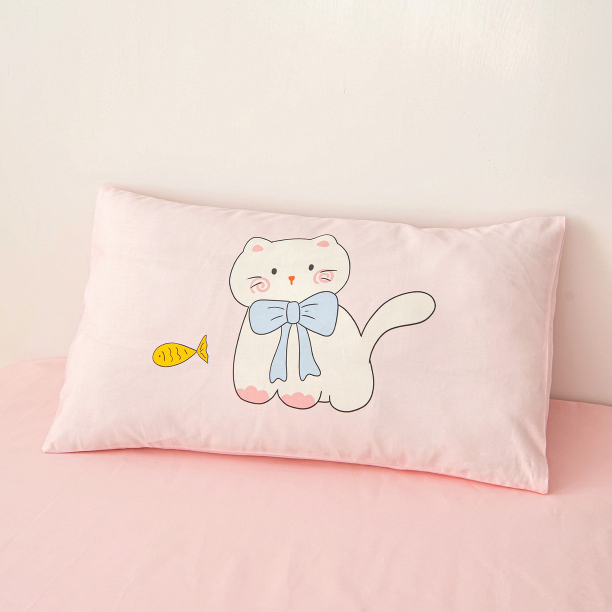 91家纺网 家纺一手货源 找家纺 御棉坊 2026新款A类全棉纯棉40S数码印花幼儿园入园三件套被子宝宝午睡被芯六件套 小鱼猫