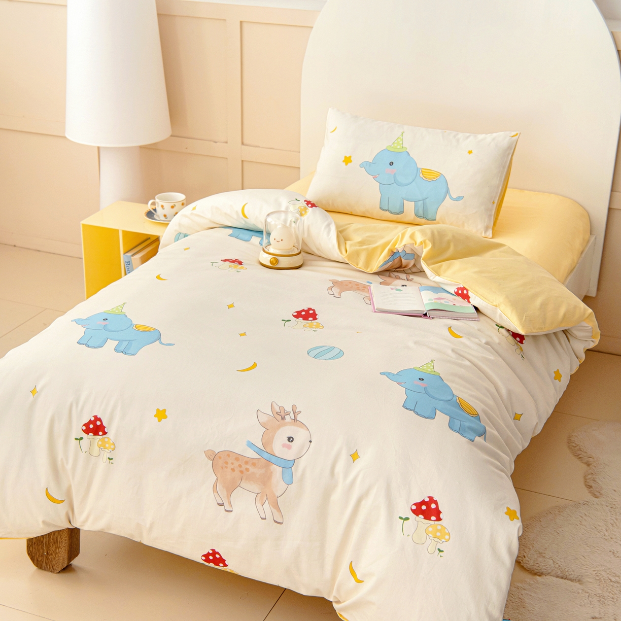 91家纺网 家纺一手货源 找家纺 御棉坊 2026新款A类全棉纯棉40S数码印花幼儿园入园三件套被子宝宝午睡被芯六件套 星月童话