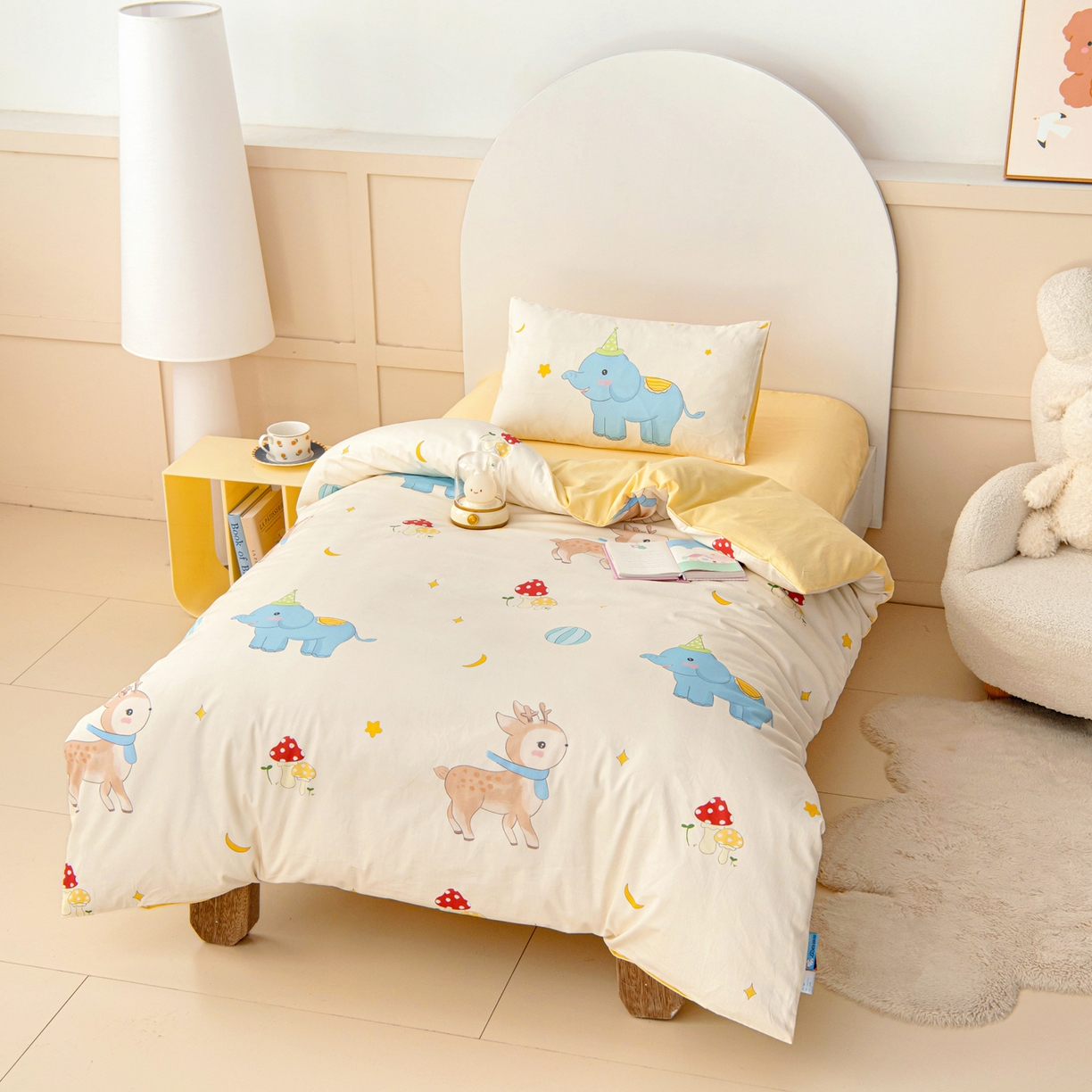 91家纺网 家纺一手货源 找家纺 御棉坊 2026新款A类全棉纯棉40S数码印花幼儿园入园三件套被子宝宝午睡被芯六件套 星月童话