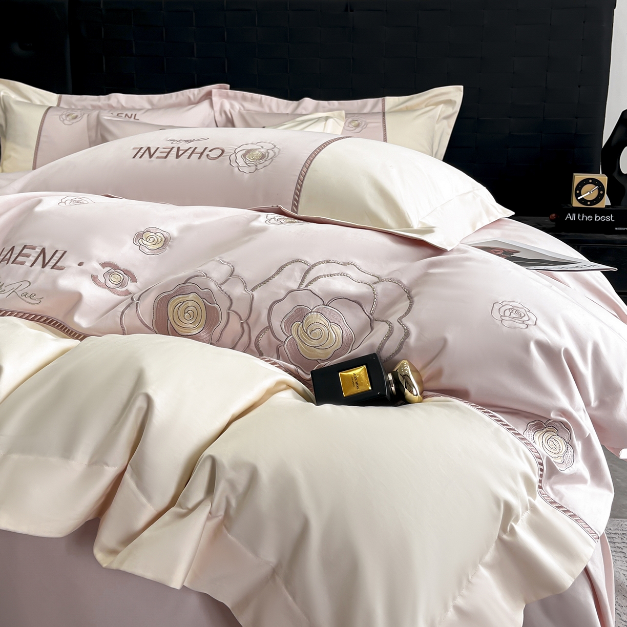 91家纺网 家纺一手货源 找家纺 （总）置顶家纺 2026新款春夏山茶花亲肤拼接刺绣四件套