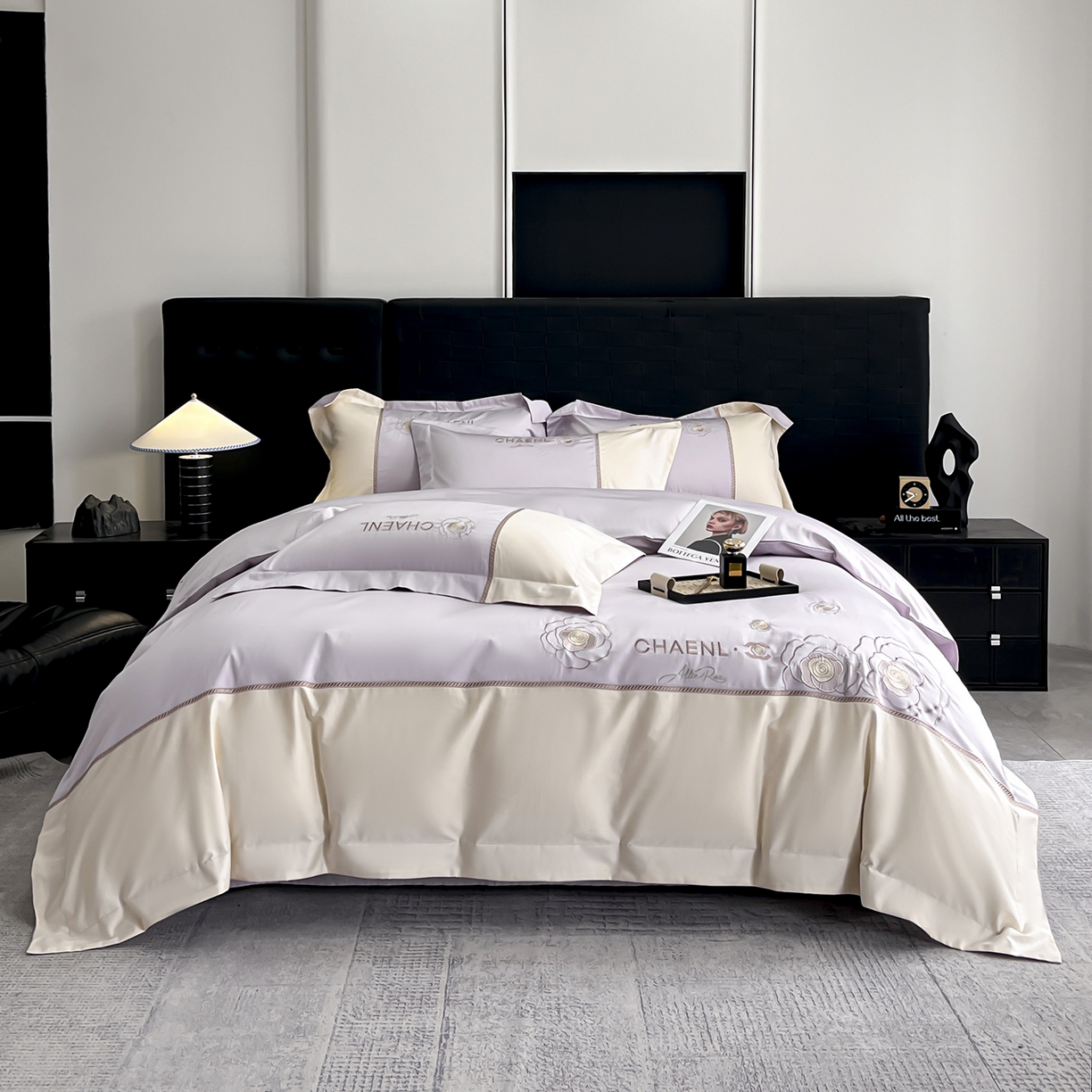 91家纺网 家纺一手货源 找家纺 （总）置顶家纺 2026新款春夏山茶花亲肤拼接刺绣四件套