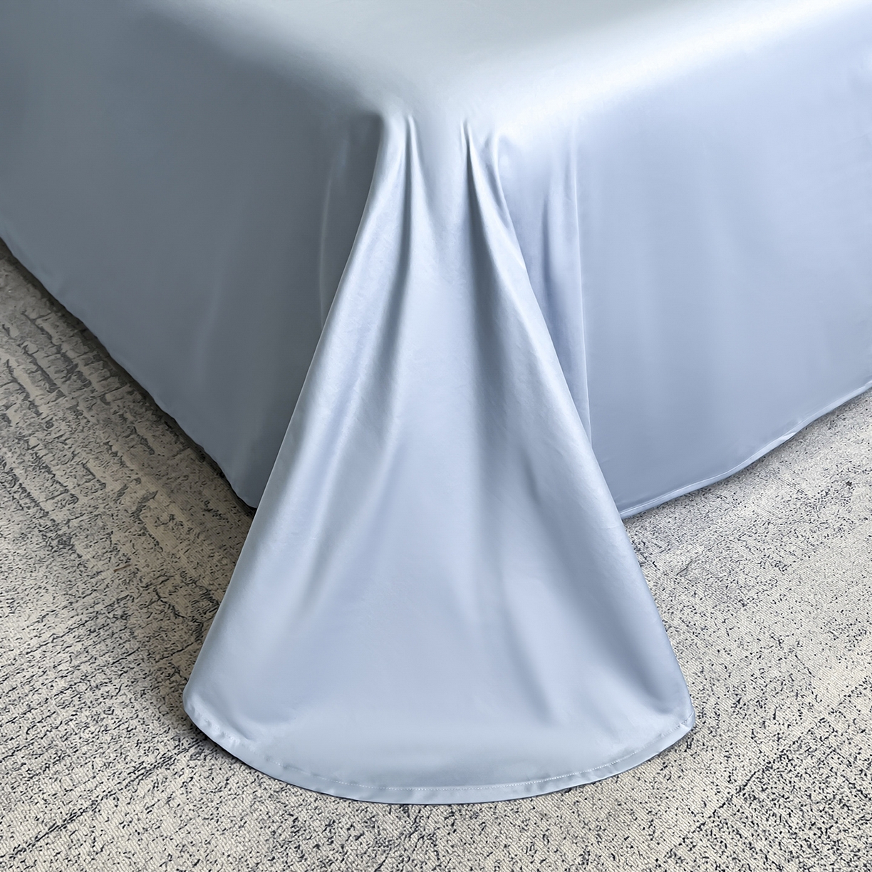 91家纺网 家纺一手货源 找家纺 置顶家纺 2026新款春夏山茶花亲肤拼接刺绣四件套 山茶花-天空蓝