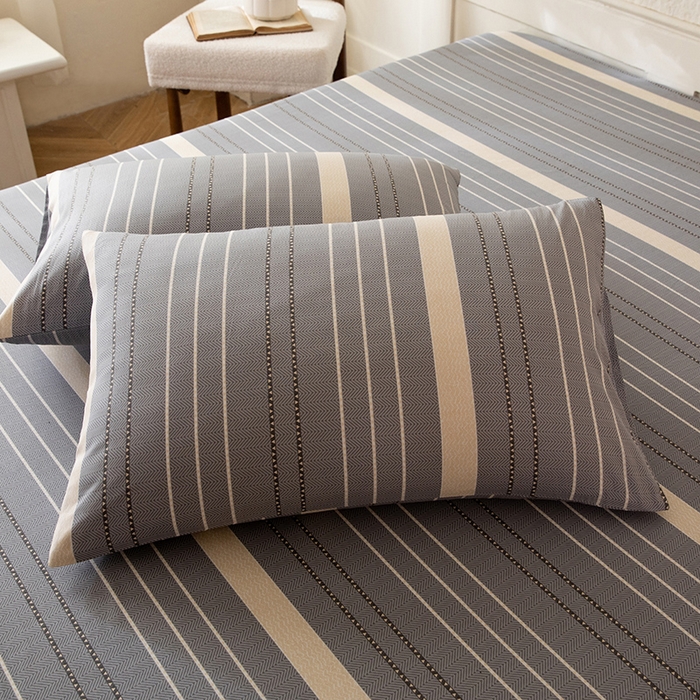 91家纺网 家纺一手货源 找家纺 （总）八十八家纺 2026新款无印风全棉纯棉斜纹条格单枕套枕套单件单品枕套