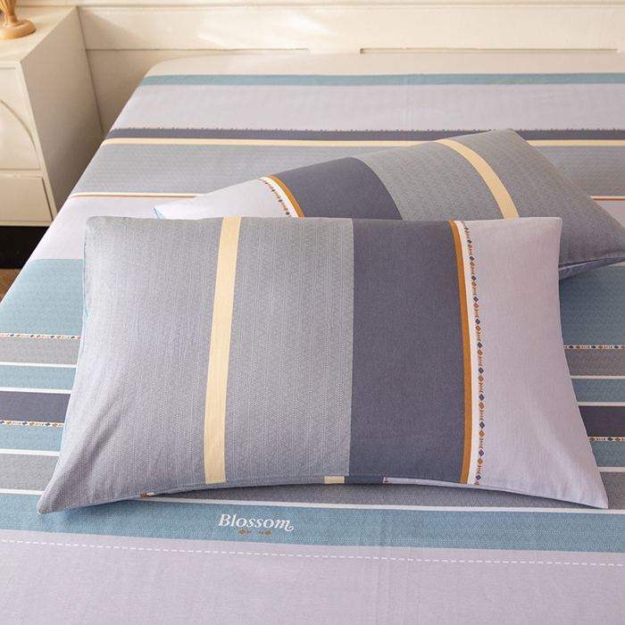 91家纺网 家纺一手货源 找家纺 （总）八十八家纺 2026新款无印风全棉纯棉斜纹条格单枕套枕套单件单品枕套