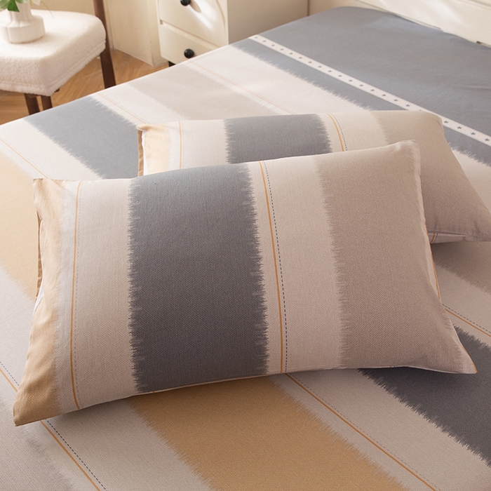 91家纺网 家纺一手货源 找家纺 （总）八十八家纺 2026新款无印风全棉纯棉斜纹条格单枕套枕套单件单品枕套