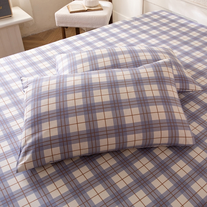 91家纺网 家纺一手货源 找家纺 （总）八十八家纺 2026新款无印风全棉纯棉斜纹条格单枕套枕套单件单品枕套