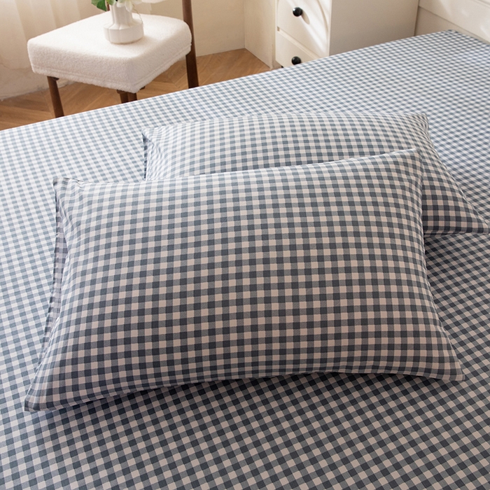 91家纺网 家纺一手货源 找家纺 （总）八十八家纺 2026新款无印风全棉纯棉斜纹条格单枕套枕套单件单品枕套