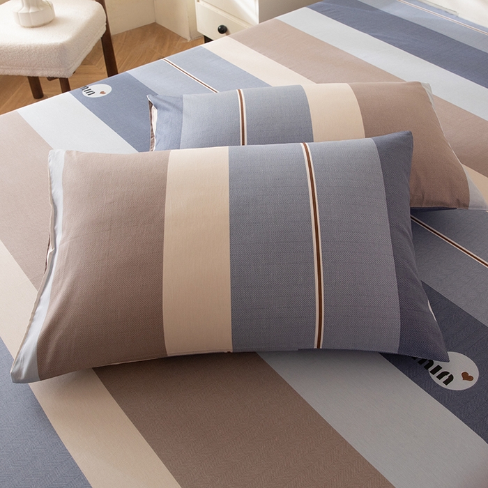 八十八家纺 2026新款无印风全棉纯棉斜纹条格单枕套枕套单件单品枕套 木央