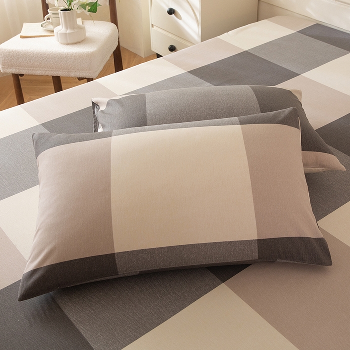 八十八家纺 2026新款无印风全棉纯棉斜纹条格单枕套枕套单件单品枕套 山海