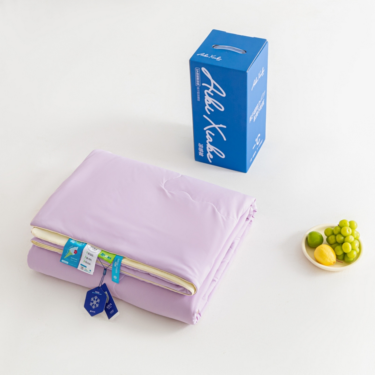 91家纺网 家纺一手货源 找家纺 爱彼家纺 2026马年新款冰感黑科技冰卡小凉被单夏被自带降温buff一触透心凉-冰卡夏被系列一 冰卡-浅紫+芝士