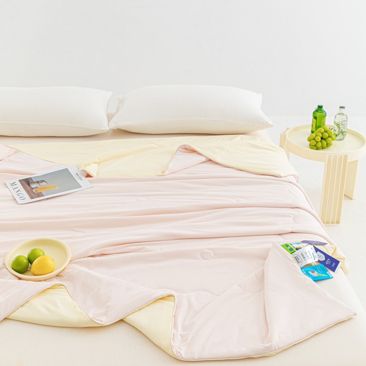 91家纺网 家纺一手货源 找家纺 爱彼家纺 2026马年新款冰感黑科技冰卡小凉被单夏被自带降温buff一触透心凉-冰卡夏被系列一 冰卡-浅粉+芝士