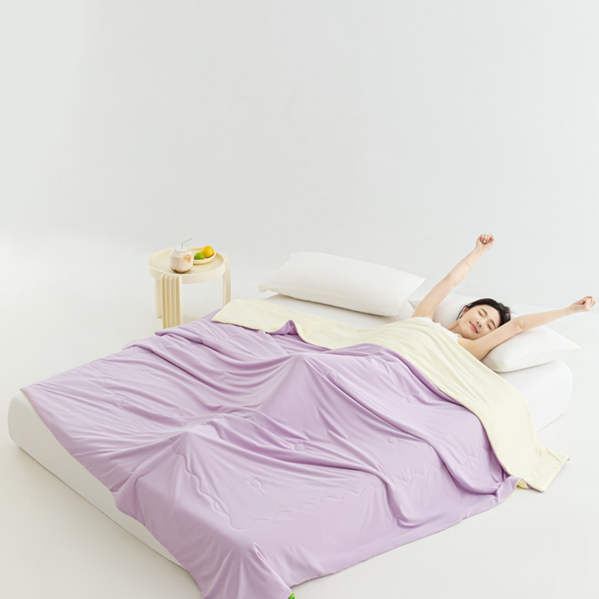 91家纺网 家纺一手货源 找家纺 爱彼家纺 2026马年新款冰感黑科技冰卡小凉被单夏被自带降温buff一触透心凉-冰卡夏被系列一 冰卡-浅紫+芝士