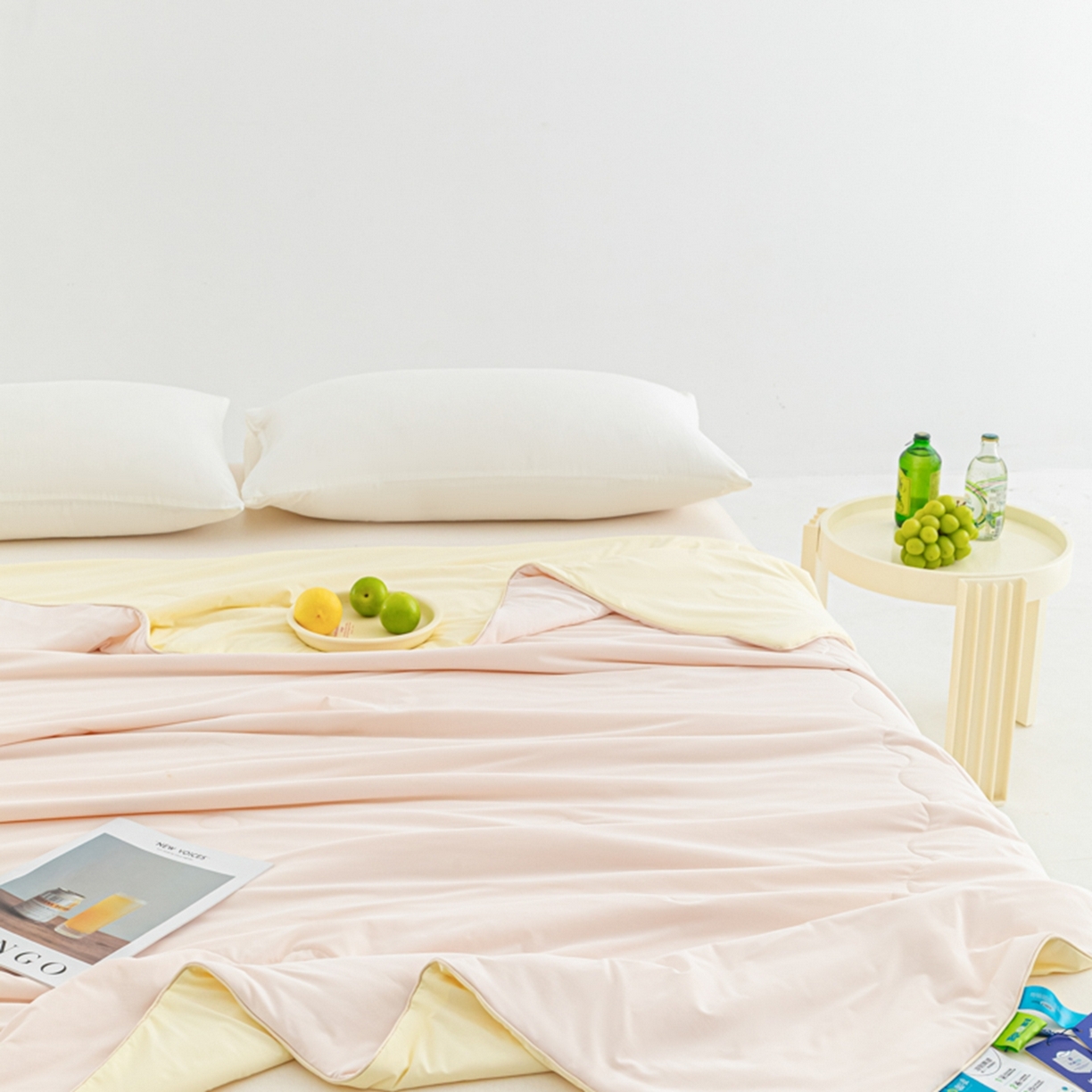 91家纺网 家纺一手货源 找家纺 爱彼家纺 2026马年新款冰感黑科技冰卡小凉被单夏被自带降温buff一触透心凉-冰卡夏被系列一 冰卡-浅粉+芝士