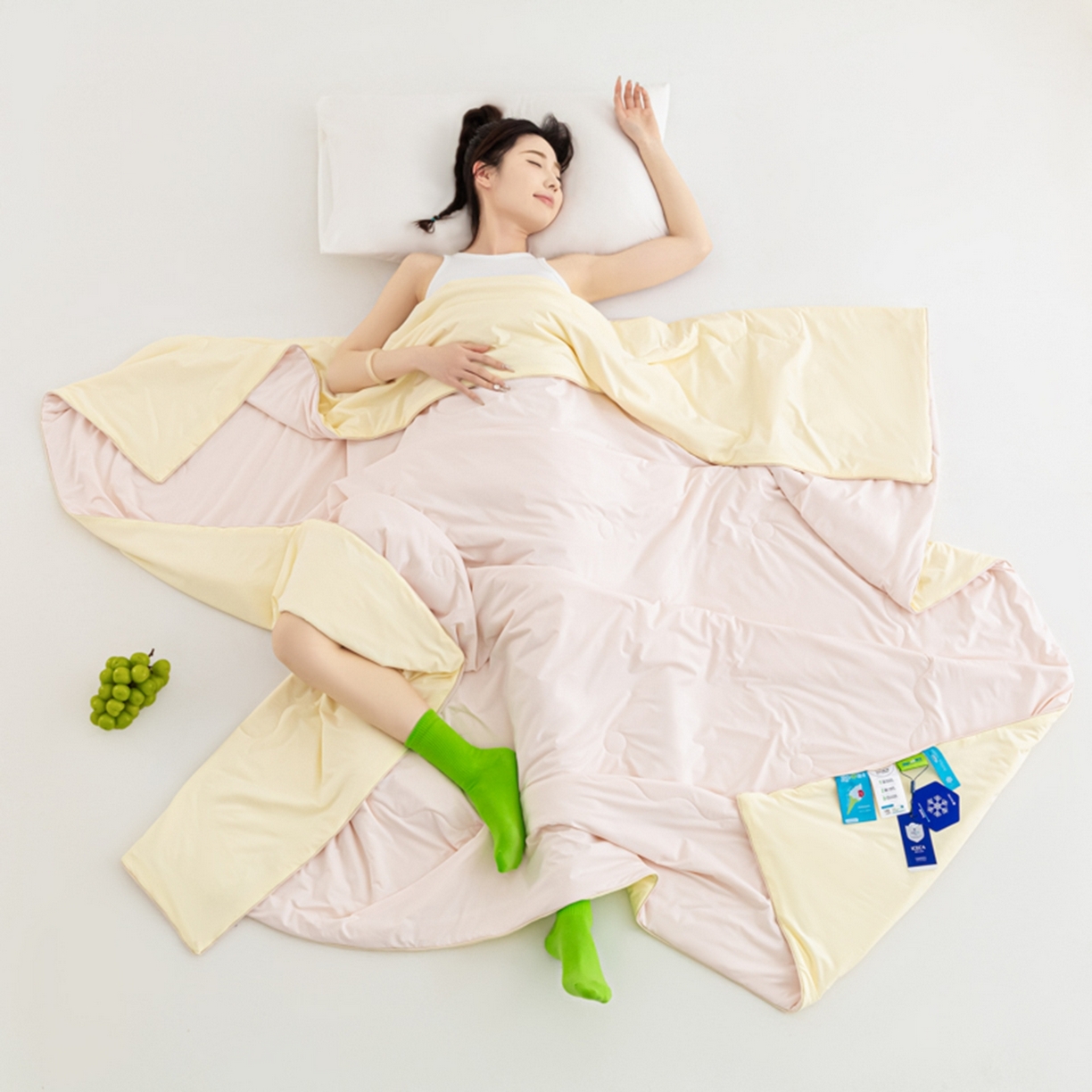 91家纺网 家纺一手货源 找家纺 爱彼家纺 2026马年新款冰感黑科技冰卡小凉被单夏被自带降温buff一触透心凉-冰卡夏被系列一 冰卡-浅粉+芝士