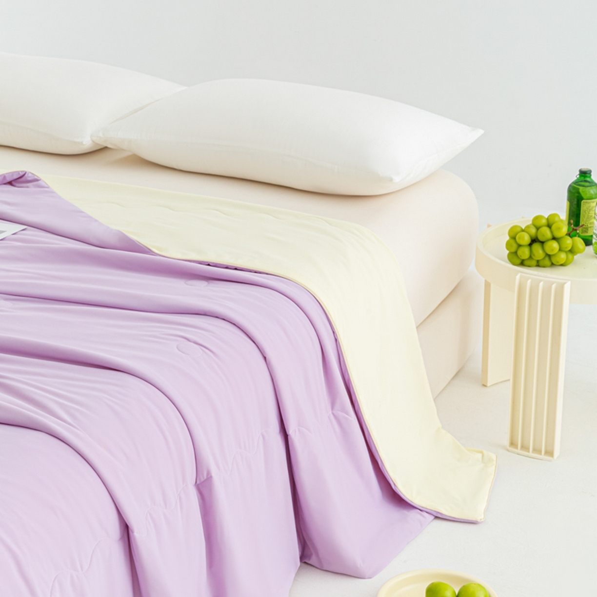 91家纺网 家纺一手货源 找家纺 爱彼家纺 2026马年新款冰感黑科技冰卡小凉被单夏被自带降温buff一触透心凉-冰卡夏被系列一 冰卡-浅紫+芝士