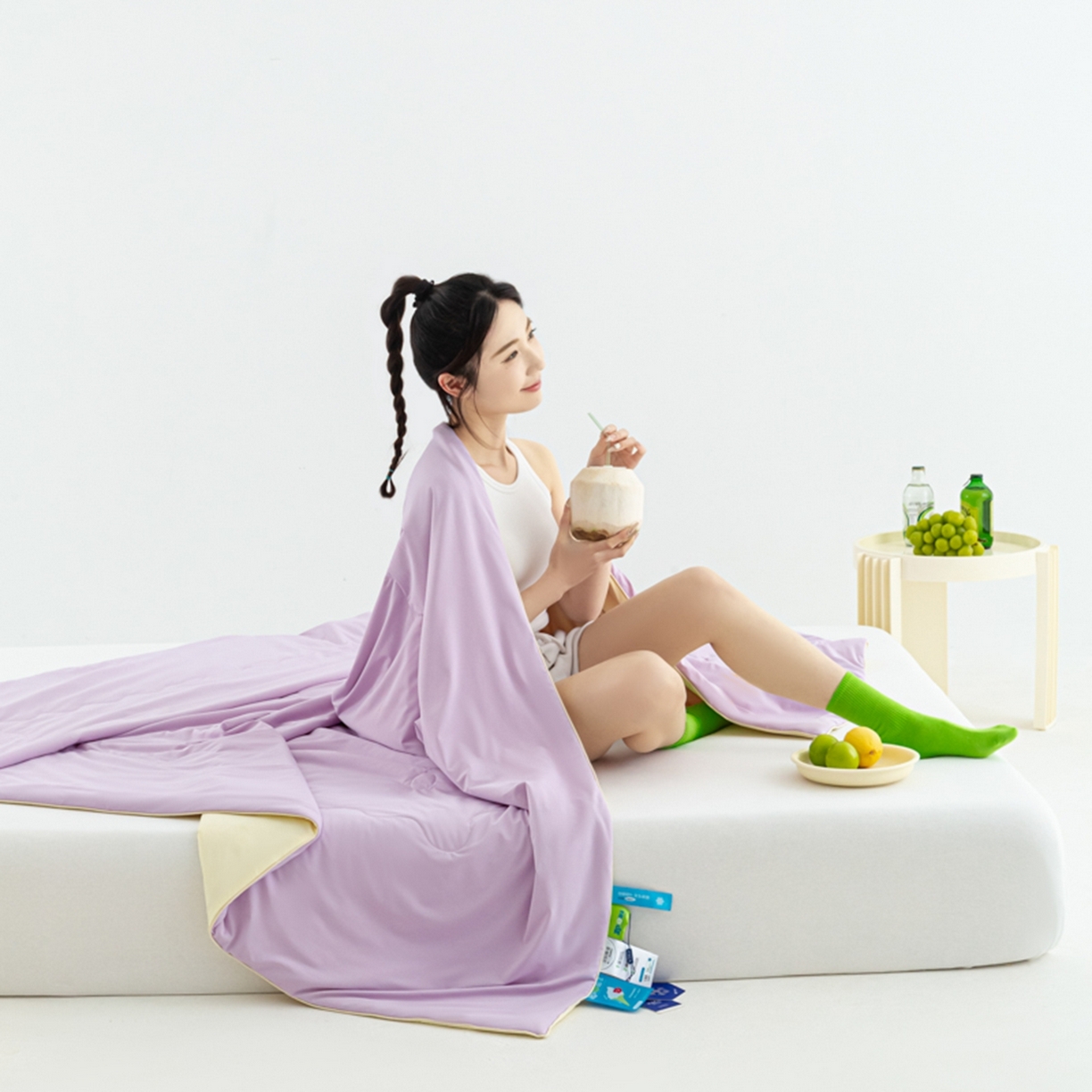 91家纺网 家纺一手货源 找家纺 爱彼家纺 2026马年新款冰感黑科技冰卡小凉被单夏被自带降温buff一触透心凉-冰卡夏被系列一 冰卡-浅紫+芝士