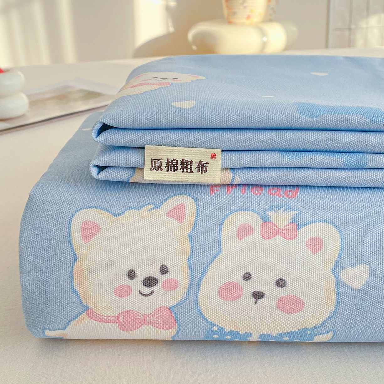 91家纺网 家纺一手货源 找家纺 首爱家纺 2026新款印花老粗布床单单品床单床单单件 朋友