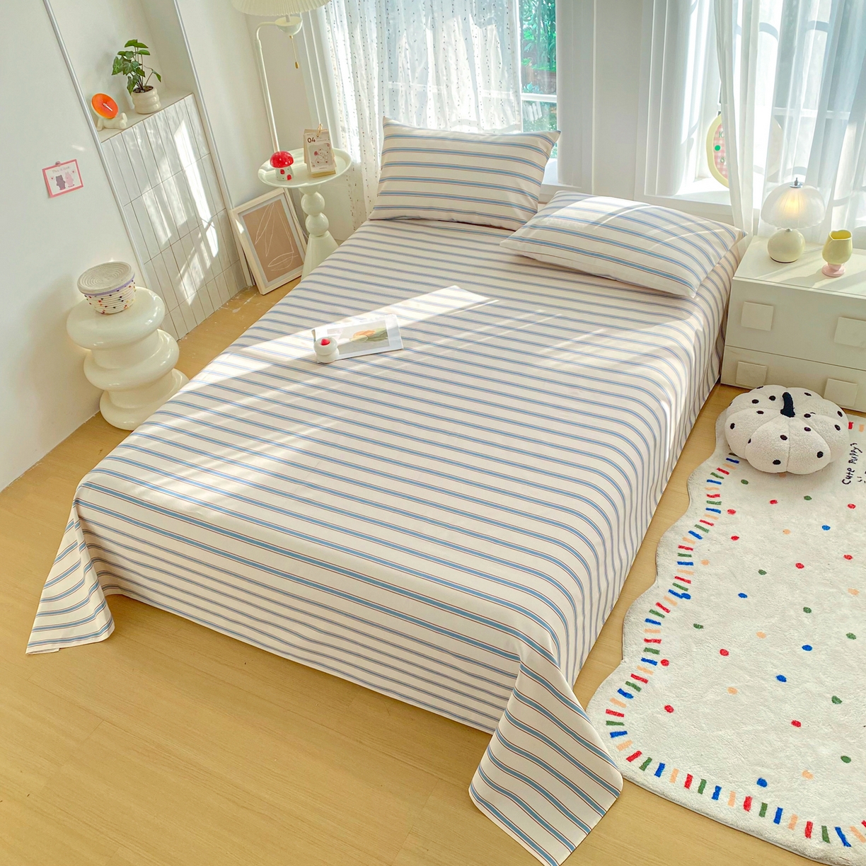 91家纺网 家纺一手货源 找家纺 首爱家纺 2026新款印花老粗布床单单品床单床单单件 法蒂