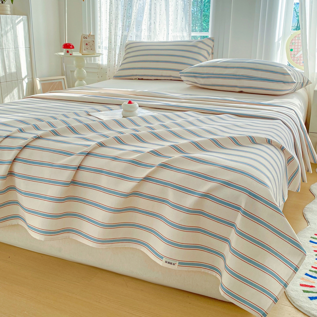 91家纺网 家纺一手货源 找家纺 首爱家纺 2026新款印花老粗布床单单品床单床单单件 法蒂