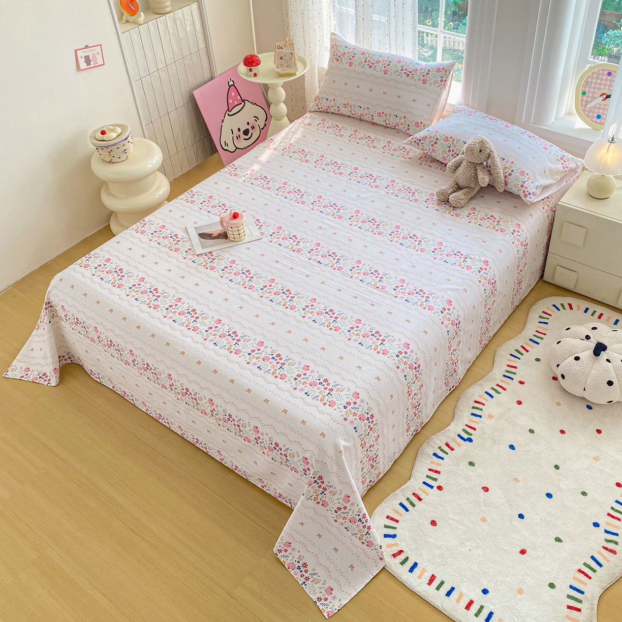 91家纺网 家纺一手货源 找家纺 首爱家纺 2026新款印花老粗布床单单品床单床单单件 芬芳