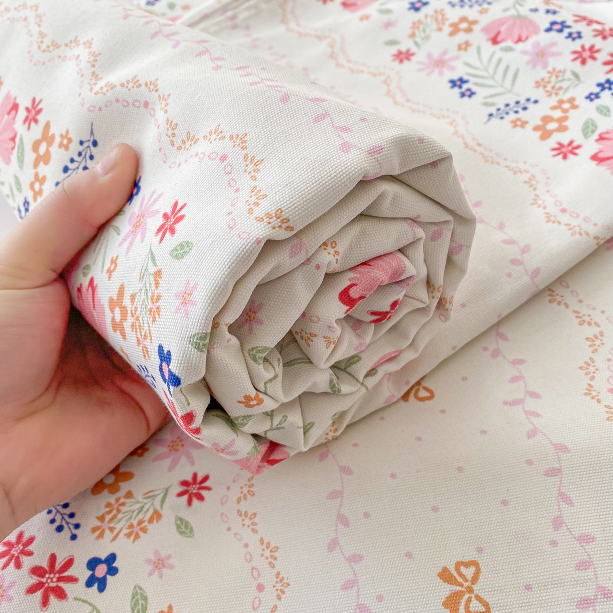 91家纺网 家纺一手货源 找家纺 首爱家纺 2026新款印花老粗布床单单品床单床单单件 芬芳