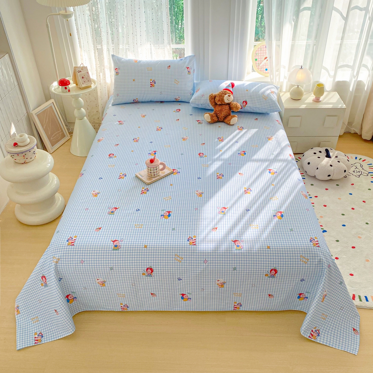 91家纺网 家纺一手货源 找家纺 首爱家纺 2026新款印花老粗布床单单品床单床单单件 红帽格