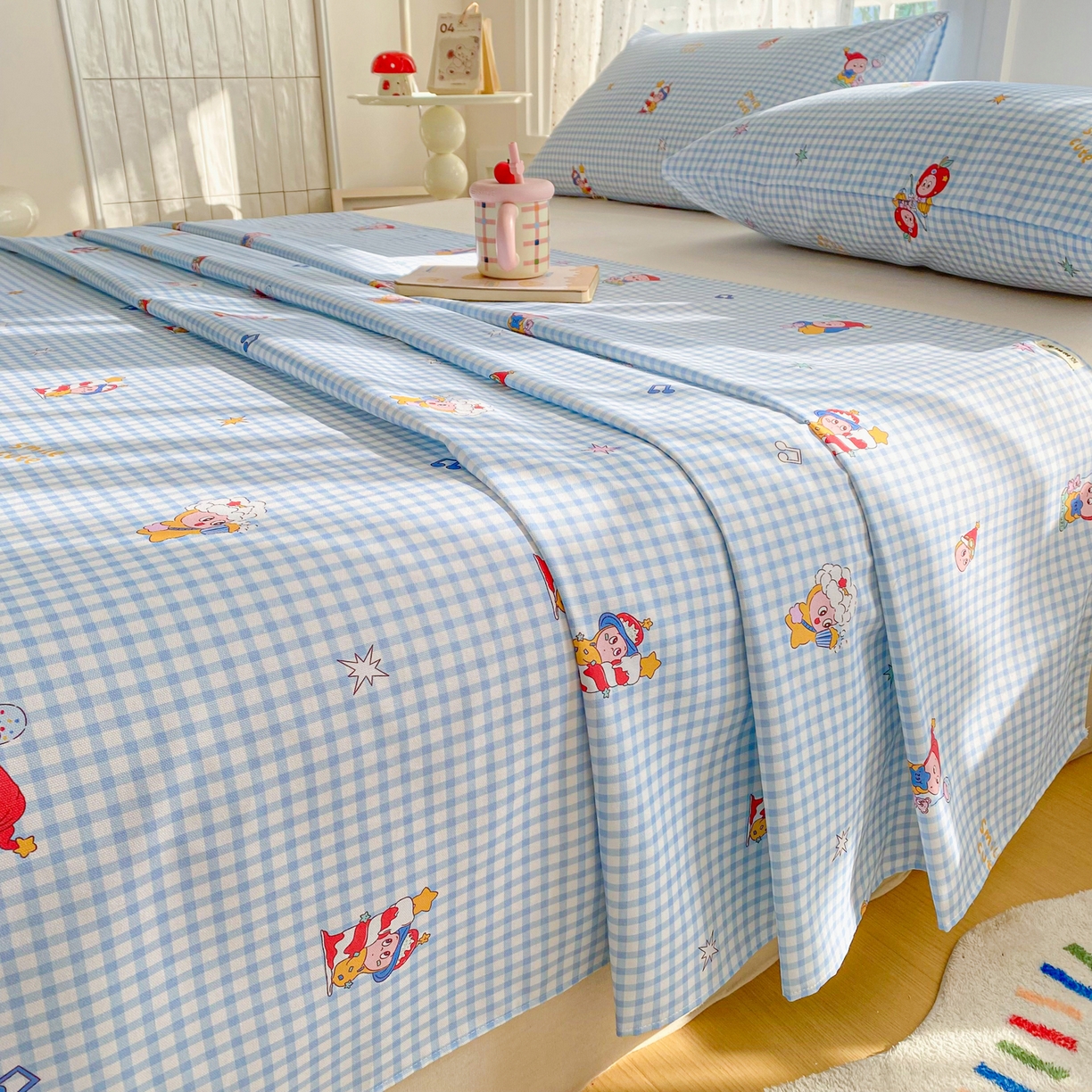 91家纺网 家纺一手货源 找家纺 首爱家纺 2026新款印花老粗布床单单品床单床单单件 红帽格