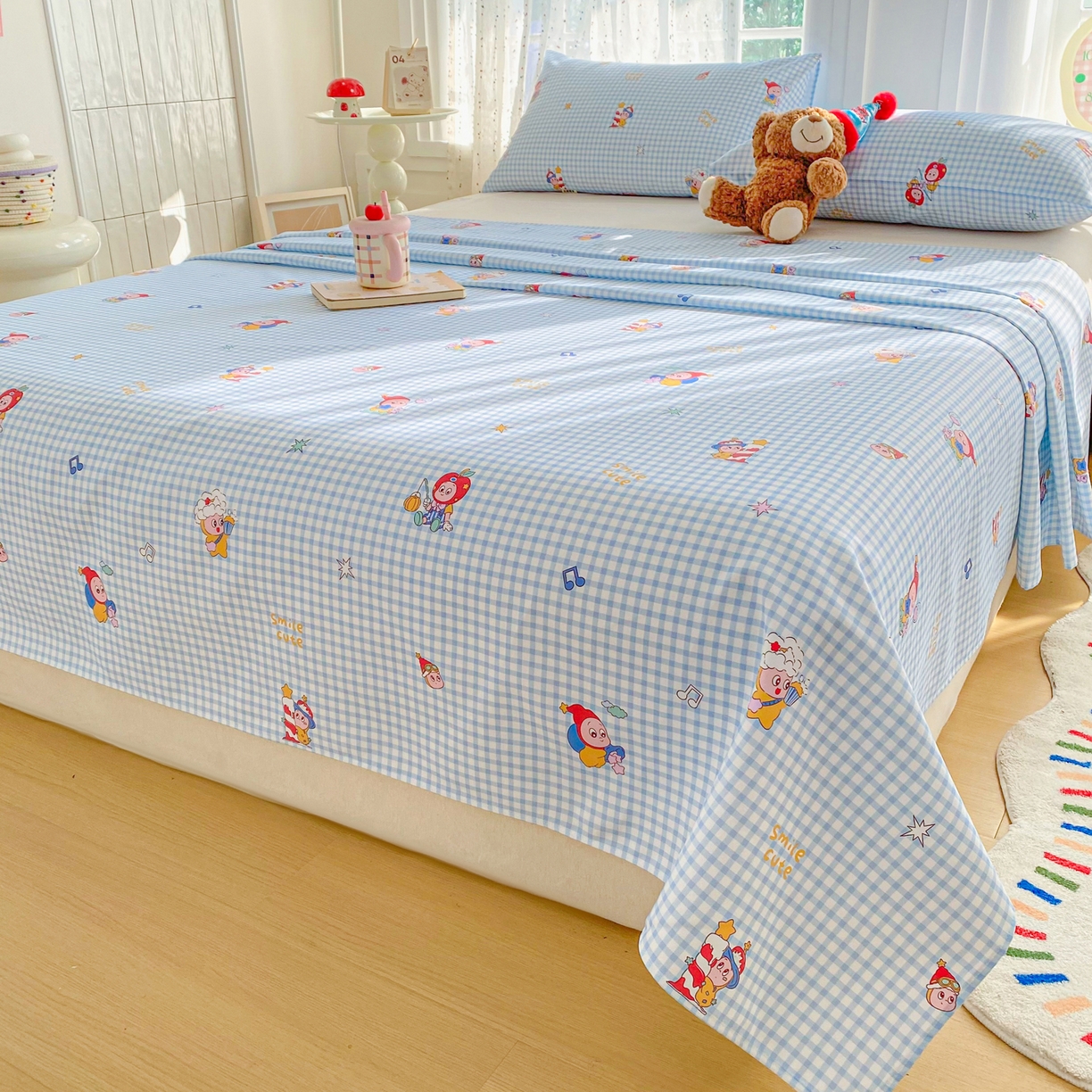 91家纺网 家纺一手货源 找家纺 首爱家纺 2026新款印花老粗布床单单品床单床单单件 红帽格