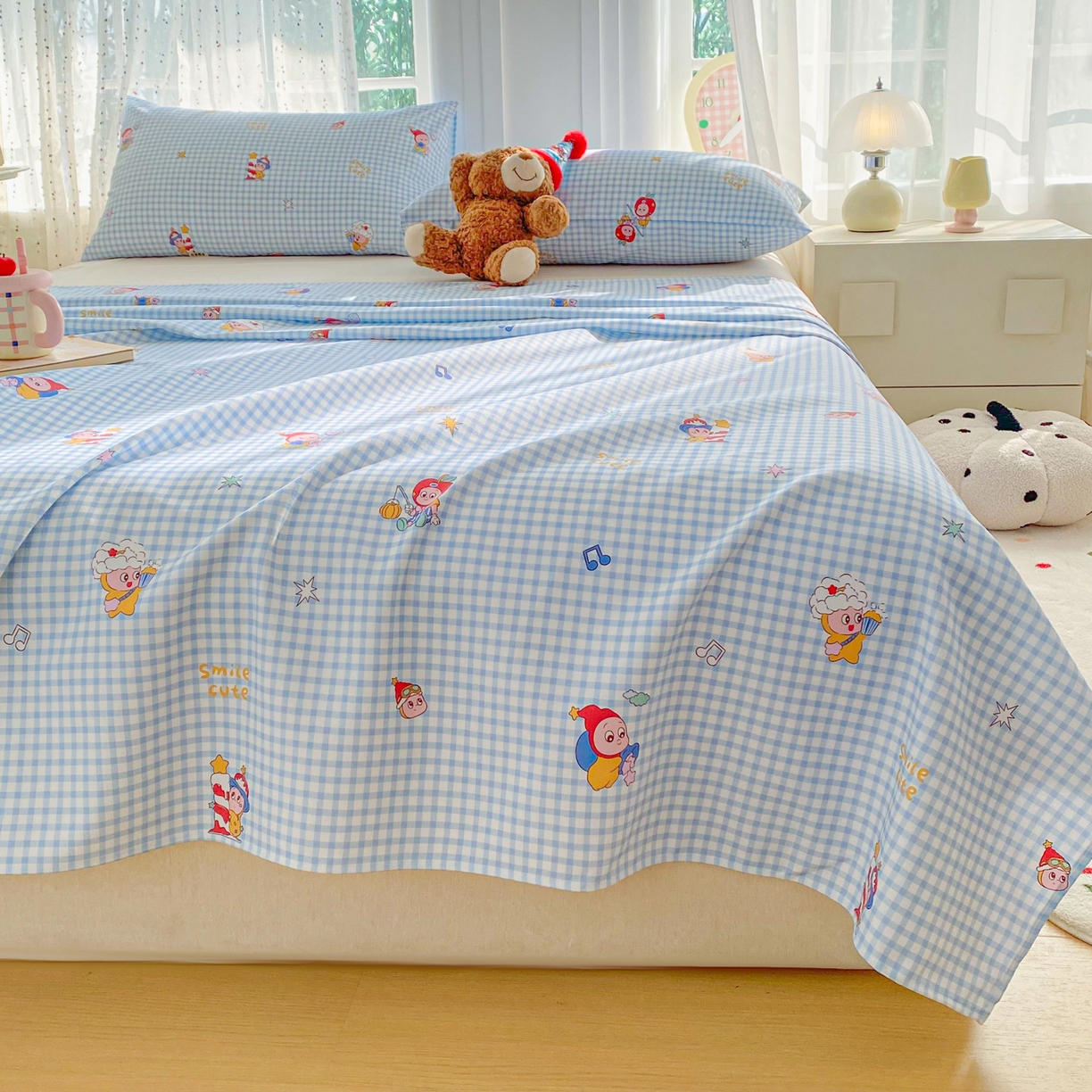 91家纺网 家纺一手货源 找家纺 首爱家纺 2026新款印花老粗布床单单品床单床单单件 红帽格