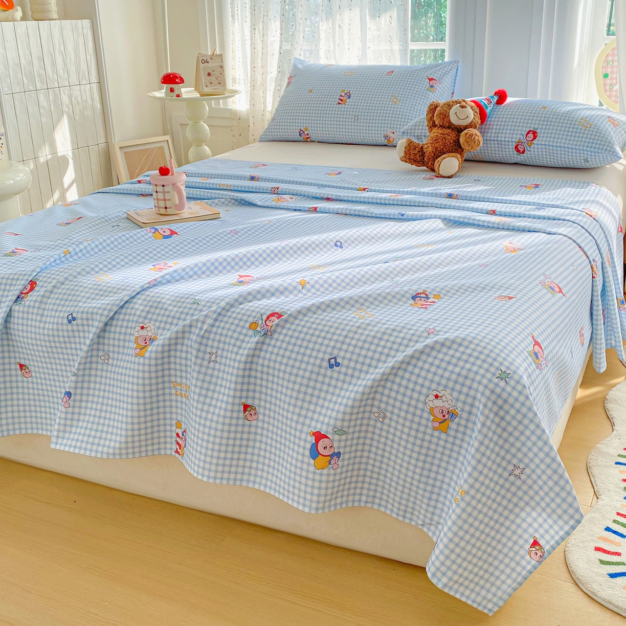 91家纺网 家纺一手货源 找家纺 首爱家纺 2026新款印花老粗布床单单品床单床单单件 红帽格