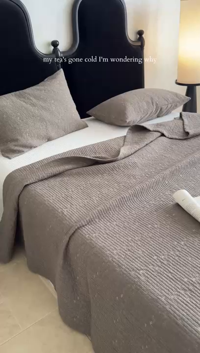 91家纺网 家纺一手货源 找家纺 床盖工厂店 2025新款韩式四叶草双面全棉填充棉花床盖套件 巧克力