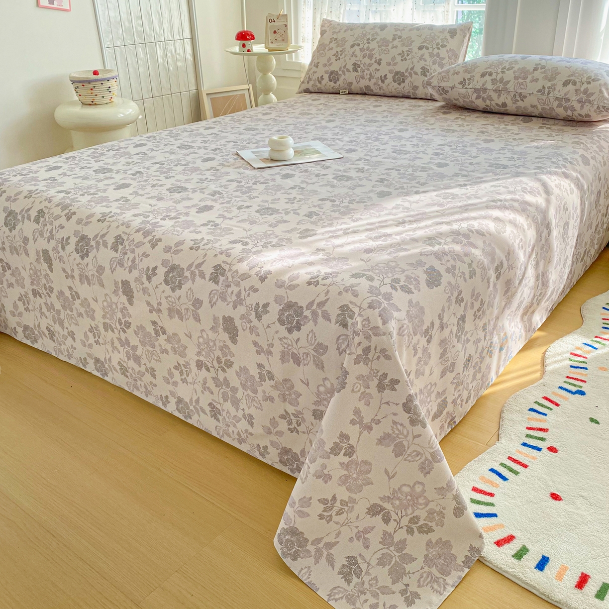 91家纺网 家纺一手货源 找家纺 首爱家纺 2026新款印花老粗布床单单品床单床单单件 墨晔