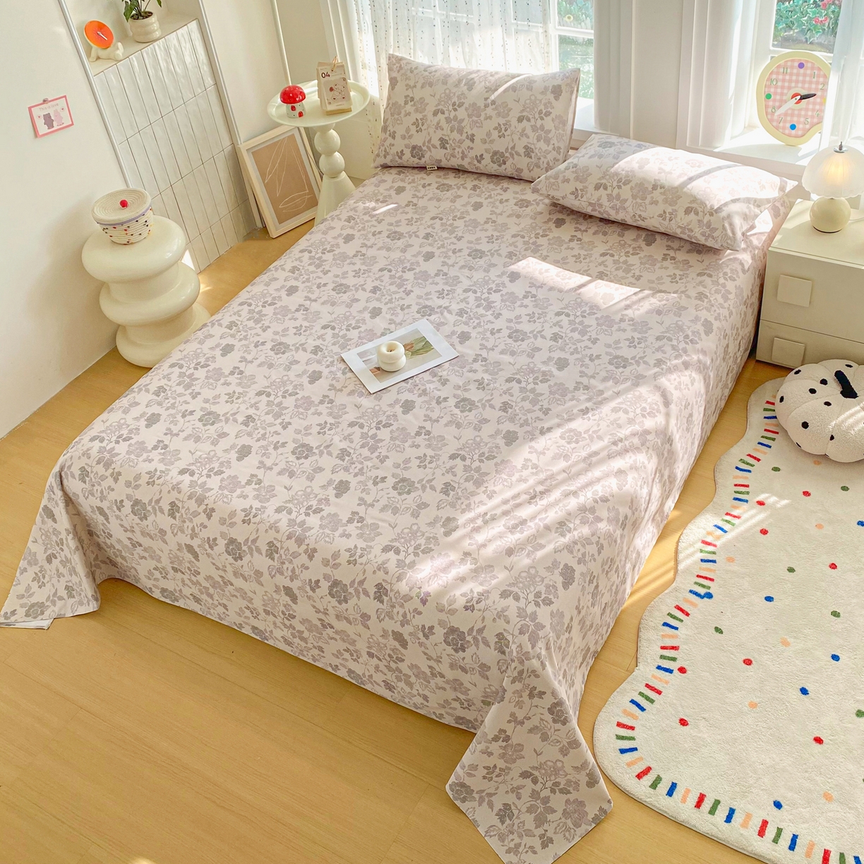 91家纺网 家纺一手货源 找家纺 首爱家纺 2026新款印花老粗布床单单品床单床单单件 墨晔