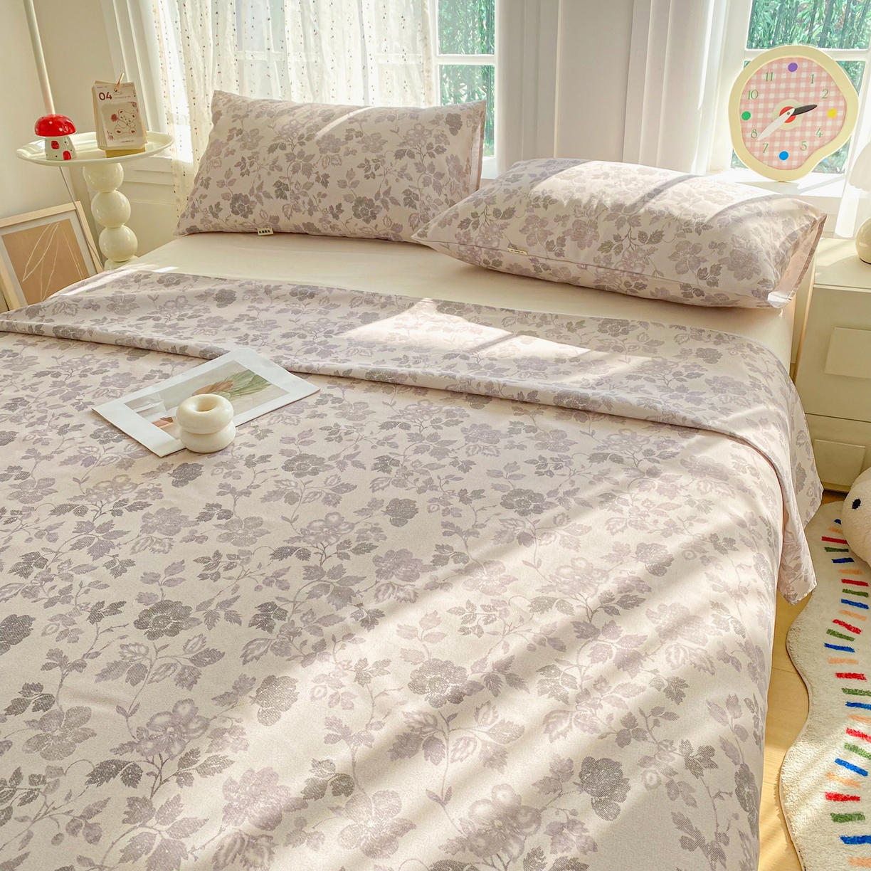 91家纺网 家纺一手货源 找家纺 首爱家纺 2026新款印花老粗布床单单品床单床单单件 墨晔