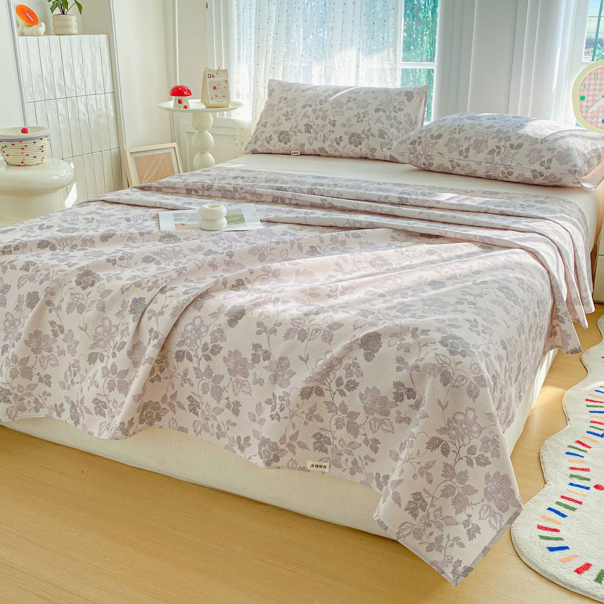 91家纺网 家纺一手货源 找家纺 首爱家纺 2026新款印花老粗布床单单品床单床单单件 墨晔