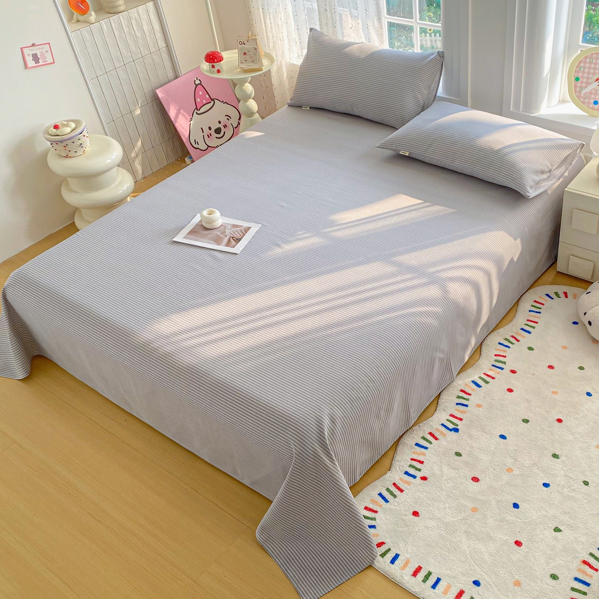 91家纺网 家纺一手货源 找家纺 首爱家纺 2026新款印花老粗布床单单品床单床单单件 慕斯