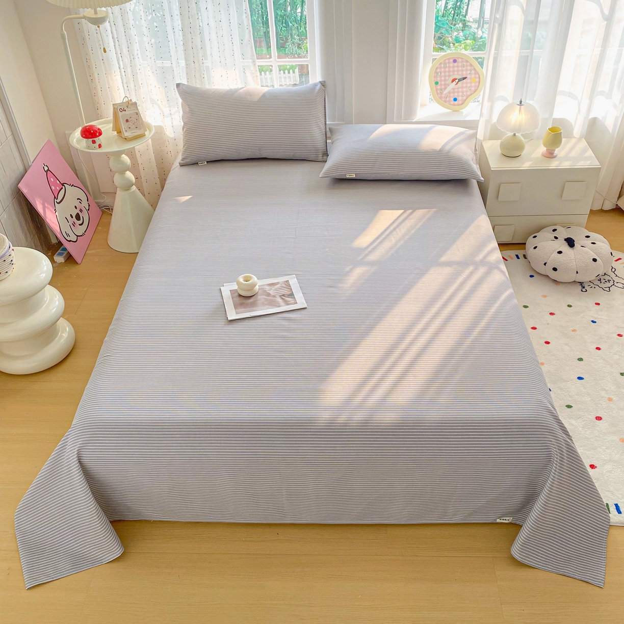 91家纺网 家纺一手货源 找家纺 首爱家纺 2026新款印花老粗布床单单品床单床单单件 慕斯