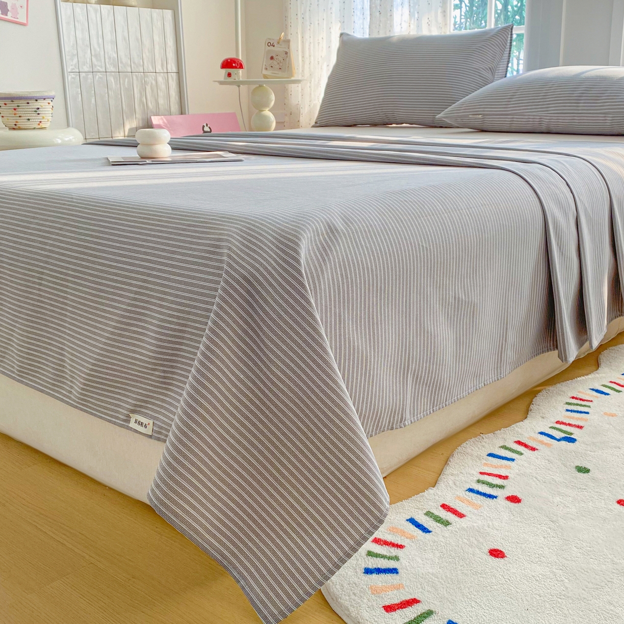 91家纺网 家纺一手货源 找家纺 首爱家纺 2026新款印花老粗布床单单品床单床单单件 慕斯