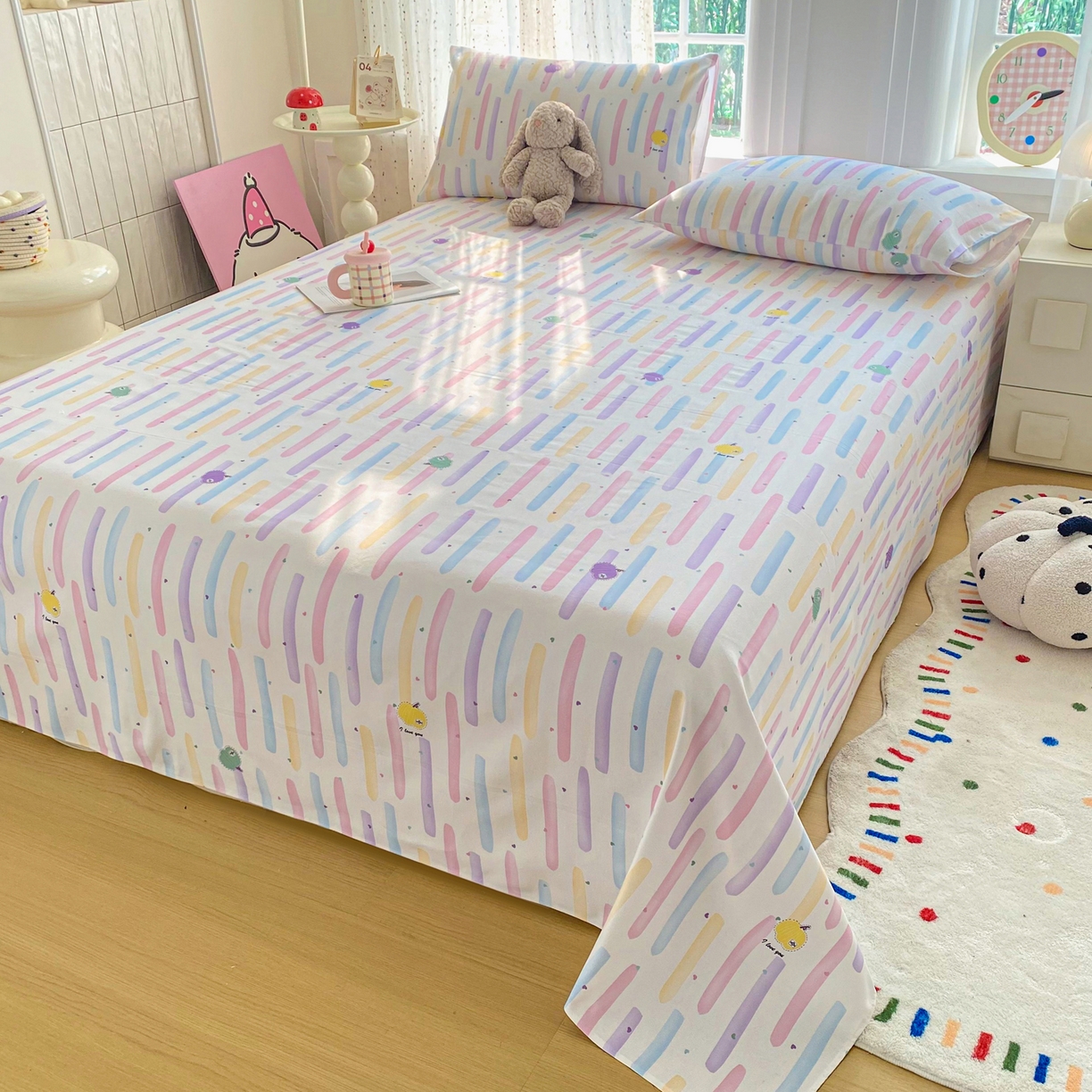 91家纺网 家纺一手货源 找家纺 首爱家纺 2026新款印花老粗布床单单品床单床单单件 南瓜