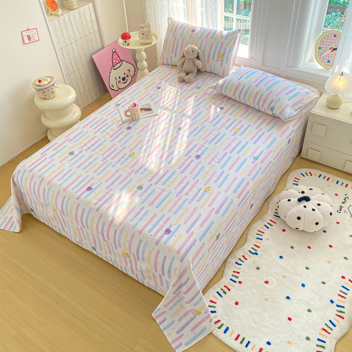 91家纺网 家纺一手货源 找家纺 首爱家纺 2026新款印花老粗布床单单品床单床单单件 南瓜