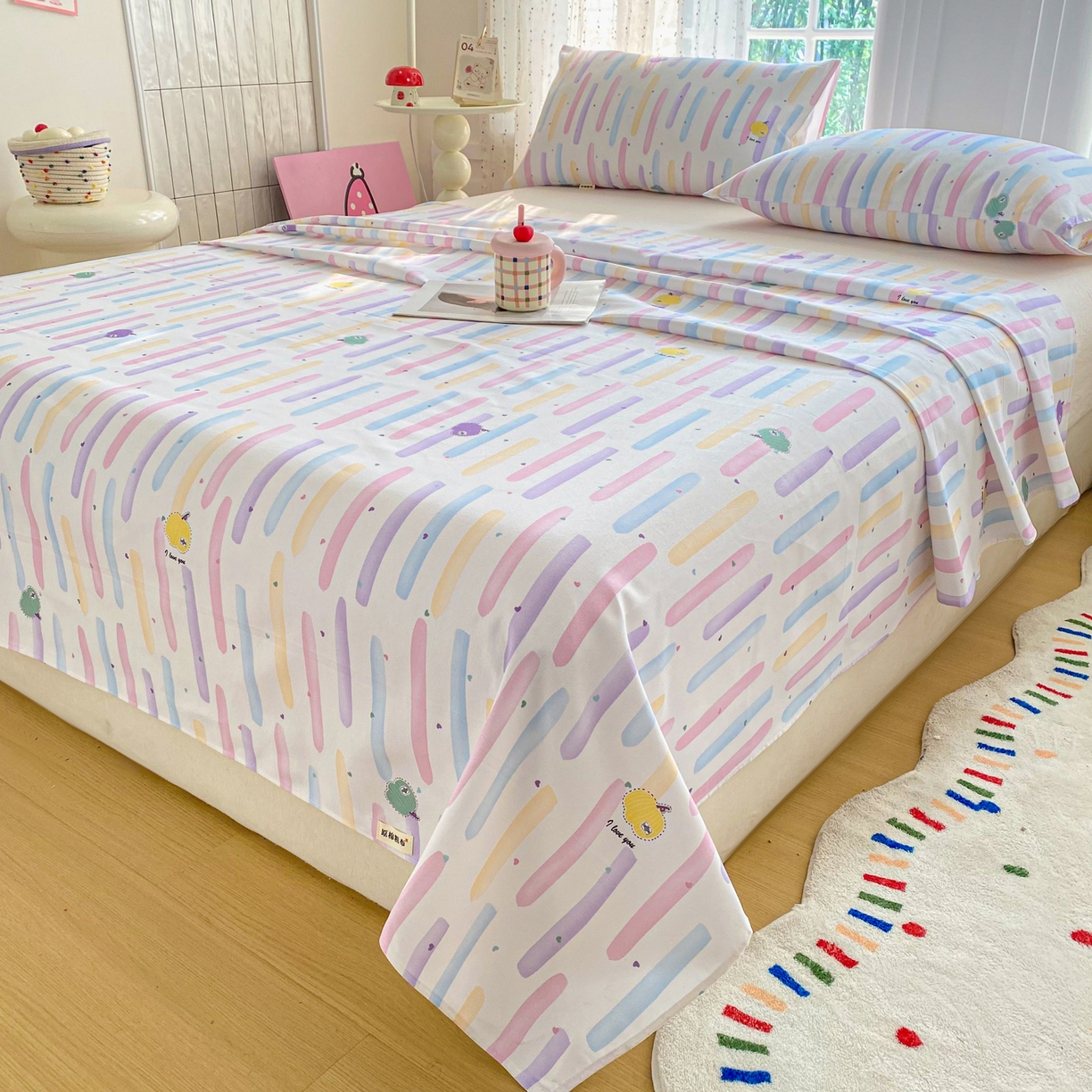 91家纺网 家纺一手货源 找家纺 首爱家纺 2026新款印花老粗布床单单品床单床单单件 南瓜